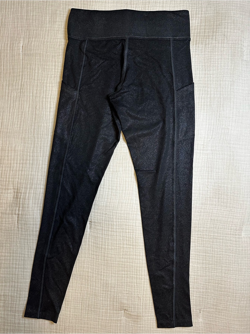 PINK Victoria's Secret Black Shimmery Leggings/yoga pants - Picture 2 of 6